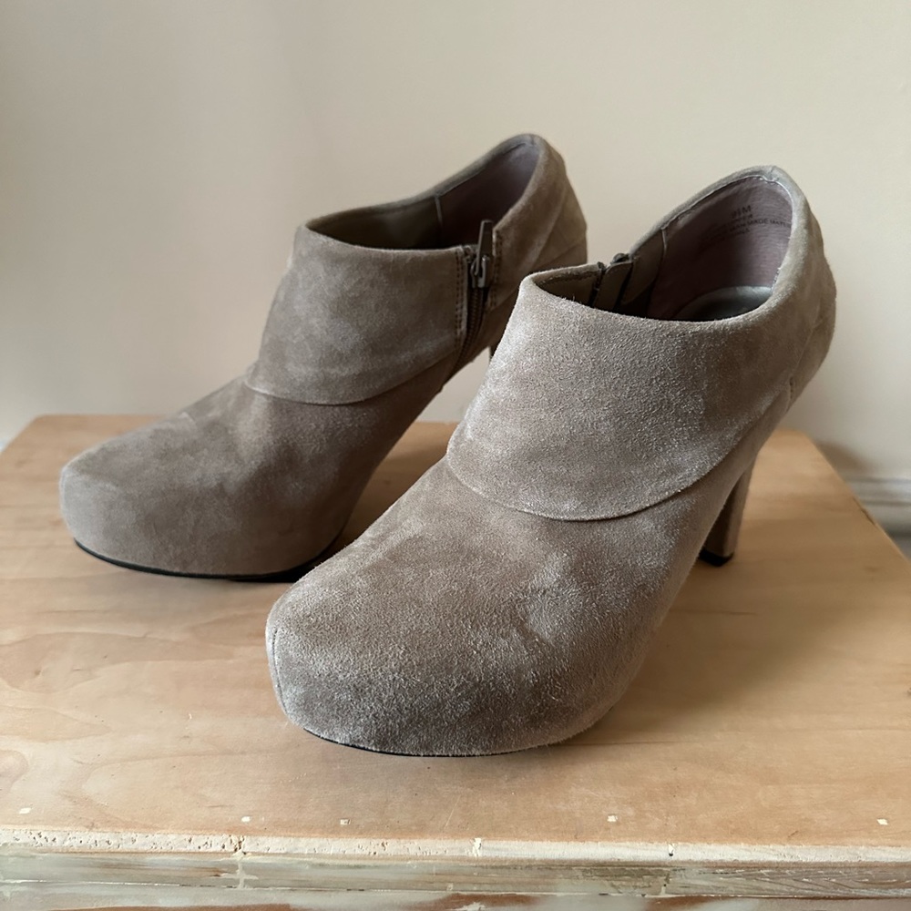 Beige suede Women’s high heal booties